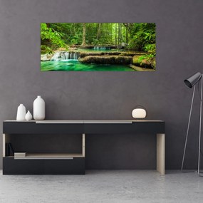 Obraz - Zelený vodopád (120x50 cm)