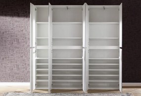 Zrkadlová viacúčelová skriňa s policami Mirror, 37 cm, biela