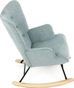 Hojdacie kreslo FABIAN — kov, masív, látka, modrá