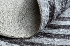 Koberec MIRO 51231.806 línie, sivý / čierny kruh