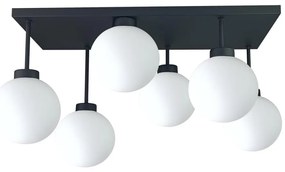 Prisadený luster DEA 6xE14/60W/230V čierna/biela