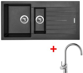 Set Sinks PERFECTO 1000.1 Metalblack + VITALIA Chróm