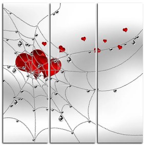 Obraz na plátne - Srdce v striebornej pavučine - štvorec 378B (75x75 cm)