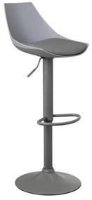 Sivé barové stoličky s nastaviteľnou výškou z imitácie kože v súprave 2 ks (výška sedadla 56,5 cm) – Casa Selección
