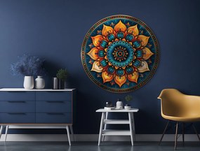 drevko |  Kvetinová mandala Smaragdová hĺbka  45 x 45 cm