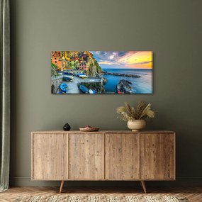 Obraz - Stredomorská dedina (120x50 cm)