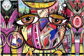 Obraz - Street art - sova (90x60 cm)