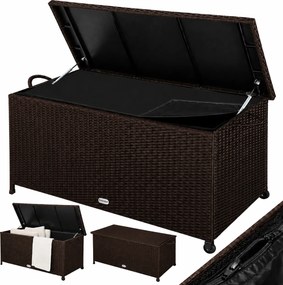 Polyratanový úložný box RICCO, 117 x 53 x 60cm, tmavá hnedá Casaria