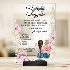 Darček pre kolegyňu - personalizovaná plaketa s vlastným textom a dizajnom