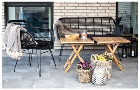 Čierna záhradná pohovka z umelého ratanu House Nordic Trieste