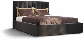 Manželská posteľ 140 cm Ocie (čierna) (s roštom a úložným priestorom). Vlastná spoľahlivá doprava až k Vám domov. 1047101