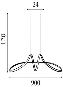 Searchlight 36524GY - Stmievateľný LED závesný luster na lanku MAISIE LED/41W/230V