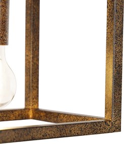 Priemyselné závesné svietidlo hrdzavohnedé 4-svetlo - Cage