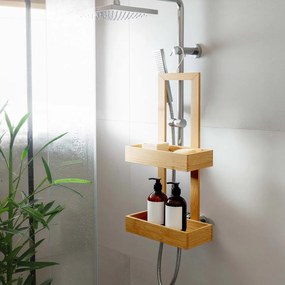 Závesná bambusová kúpeľňová polička v prírodnej farbe Hanoi – douceur d'intérieur