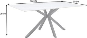 Keramický jedálenský stôl Fabrico 160 cm biely