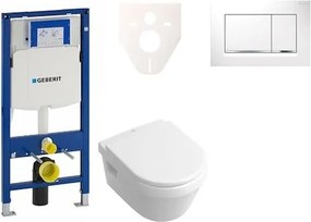 Cenovo zvýhodnený závesný WC set Geberit do ľahkých stien / predstenová montáž + WC Villeroy &amp; Boch Omnia Architectura 111.300.00.5NB5