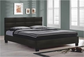 Čalúnená manželská posteľ s roštom Mikel 160 - čierna