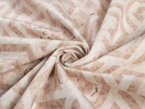 Biante Zamatový obdĺžnikový obrus Tamara TMR-029 Ružovobéžové hexagony s čiernym žíhaním 100x140 cm