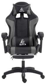 JAKS Herná stolička čierno šedá eko koža FG02