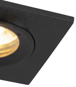 Inteligentné zapustené bodové svietidlo čierne štvorcové IP44 vrátane Wifi GU10 - Xena