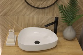 Laveo Laveo, asymetrické umývadlo na dosku 480x360x130 mm, biela lesklá, LAV-VUA_6248