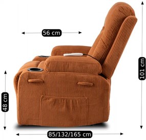 JAKS Masážne kreslo hnedý menčester Box