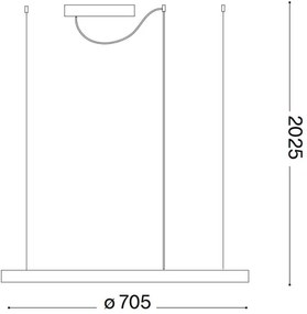 Ideal Lux - LED luster na lane ORACLE SLIM LED/37W/230V 3000K, priemer 70 cm, čierny
