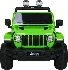 Ramiz Jeep Wrangler Rubicon batéria pre deti Zelená + diaľkové ovládanie + MP3 LED rádio + EVA kolesá