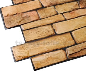 Obkladové panely 3D PVC TP10006921, cena za kus, rozmer 980 x 498 mm, kameň pieskový, GRACE