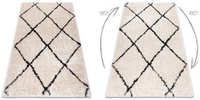 Koberec FLUFFY 2373 shaggy kratka, trellis - krém / antracit