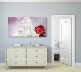 Obraz anjel s ružou - 100x50
