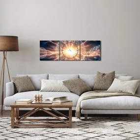 Obraz - Atóm (s hodinami) (90x30 cm)