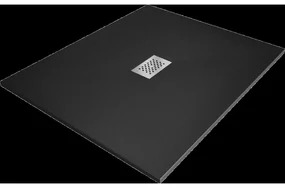 Mexen Hugo obdĺžnikový sprchový odtok SMC 140 x 100 cm, čierny, kryt inox - 42701014-X