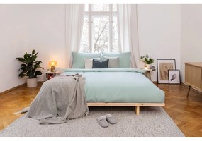 Zelené obliečky na dvojlôžko z mikrosaténu 200x200 cm Basic – Bonami Essentials