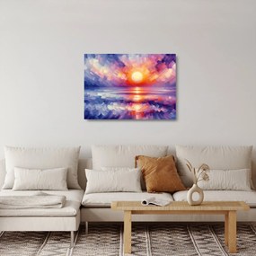 Sklenený obraz - Farebný umelecký západ slnka (70x50 cm)