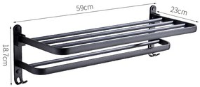 Gamma Gamma, vešiak na uteráky 59cm, čierna matná, GMA-UWS-BK