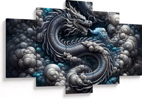 Obraz – Drak v dyme (150x105 cm)