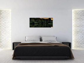 Obraz jazera pri lese (120x50 cm)