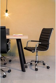 Čierna kancelárska stolička z imitácie kože Perth – Yes Everyday