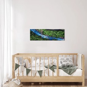 Obraz - Rieka medzi horami, Kaukaz, Rusko (s hodinami) (90x30 cm)