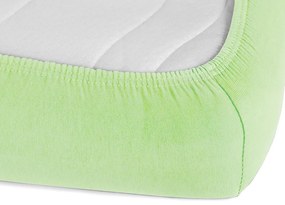 Jersey napínacie prestieradlo na extra vysoký matrac JR-018 Pastelovo zelené 140 x 200 - výška 40 cm
