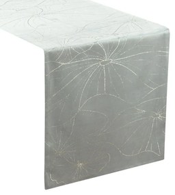 Dekorstudio Elegantný zamatový behúň na stôl BLINK 18 strieborný Rozmer behúňa (šírka x dĺžka): 35x180cm
