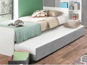 Prídavné výsuvné lôžko pod posteľ Joker, biele/šedý beton%