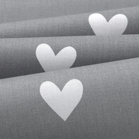 Goldea bavlnená obliečka na vankúš - srdiečka na sivom 40 x 40 cm