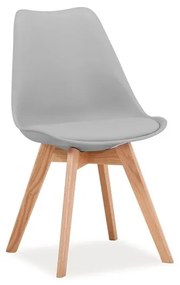 Jedálenská stolička KRIS, 49x83x43, sivá/dub