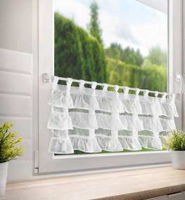 KRÁTKA ZÁCLONA NA PÚTKACH LILIA1 150X45 CM BIELA