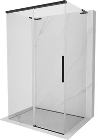 Mexen Rox-3SL, 3-stenný výsuvný sprchový kút 135 x 95 cm, číre sklo, čierny profil, 8C2L-135-095-70-00-3S