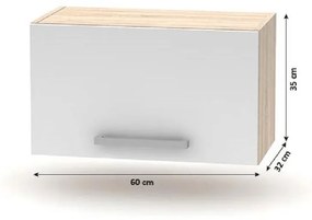 Tempo Kondela Kuchynská linka 2,4 m, dub sonoma/biela, NOVA PLUS