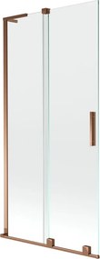 Mexen Velar L, 2-krídlová posuvná vaňová zástena 95 x 150 cm, 8mm číre sklo, ružové zlato, 896-095-003-01-60