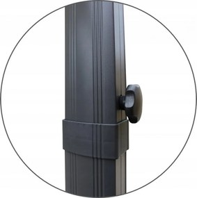 Béžový záhradný slnečník s LED osvetlením 3 x 4 m